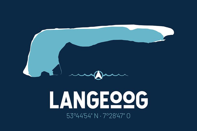 Langeoog | Map Design | Island Silhouette by ViaMapia