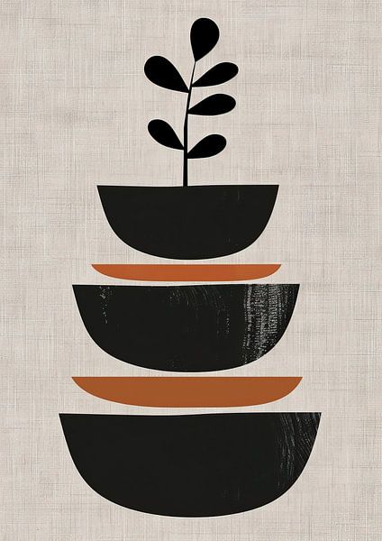 Organic art on natural linen by Modern Collection