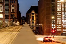Speicherstadt, in Hamburg by night