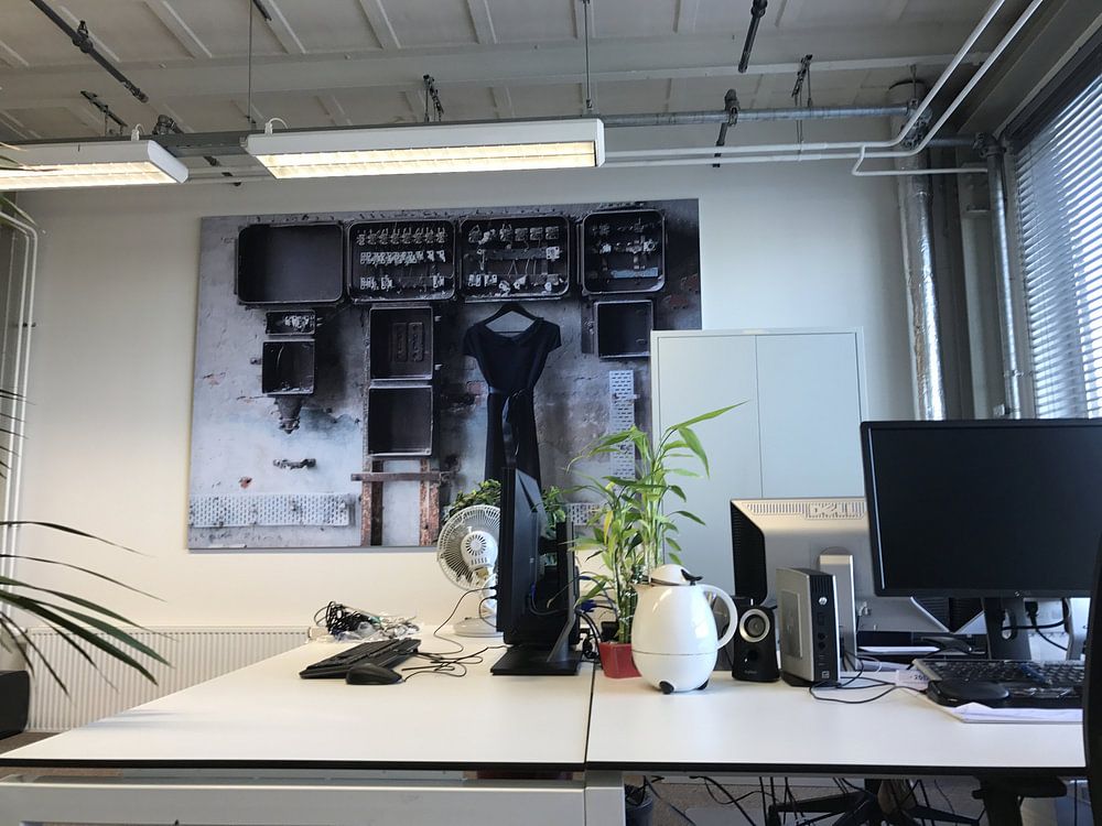 Kleid in einer verlassenen Fabrik  von Tineke Bos 