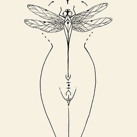 Grafik Libelle Frau von Kirsten Jense Illustraties.