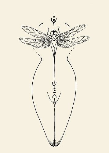 grafische libelle vrouw