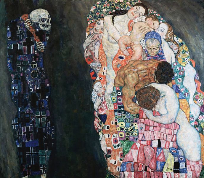 Dood en leven - Gustav Klimt van Accessible Art