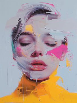 Colourful abstract portrait by Carla Van Iersel