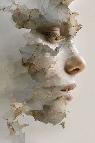 vrouw abstracte muur kunst