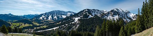 Panoramisch uitzicht op Oberjoch en Unterjoch