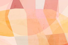 Abstrakte Formen in Rouge, Koralle, Sand von Dina Dankers