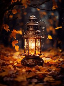 Laterne im Herbst