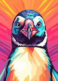 Penguin Wild Nature WPAP Color Style by Cross