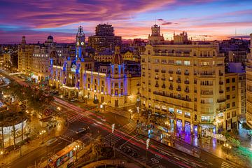 Valencia cityscape from altitude