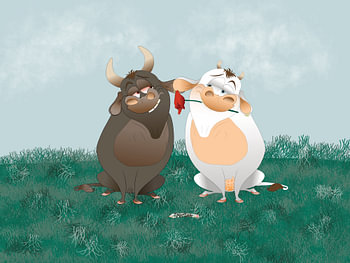 Un couple de vaches amoureuses.