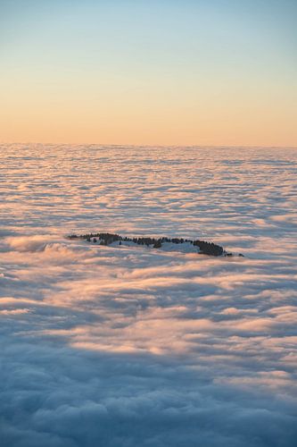 Zonsondergang op de Hochgrat in de winter bij Obheiter