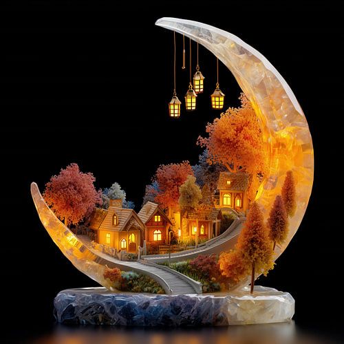 Miniature crescent-shaped village