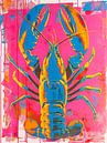 Pop art kreeft met gemengde techniek van Roger VDB thumbnail