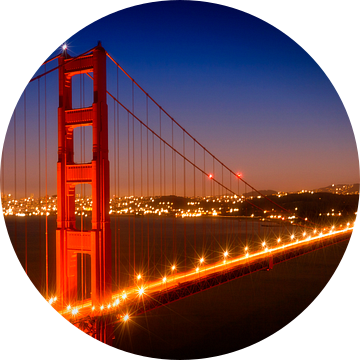 Golden Gate Bridge in de avond van Melanie Viola