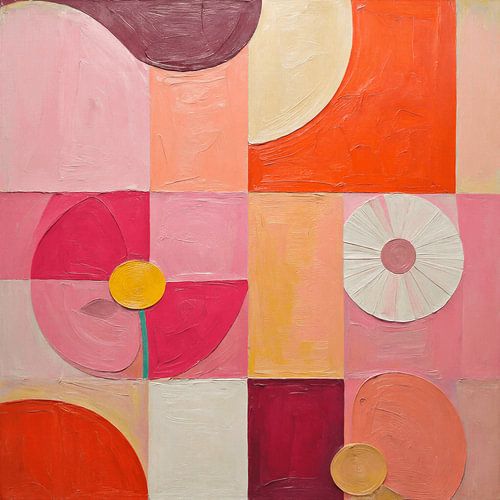 Dopamine Decor, trendiges abstraktes Blumenbild