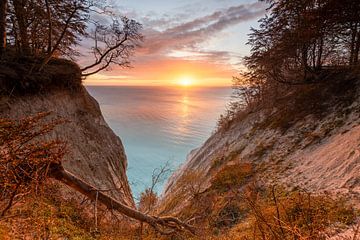 Lever de soleil sur les falaises de craie de Møns Klint sur Stephan Schulz