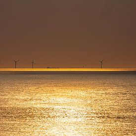 Windmolens bij zonsondergang von Fred Icke