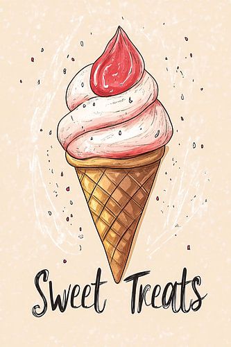 IJsillustratie met zoete tekst