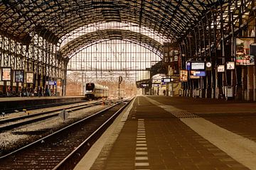 Bahnsteig 3a, Bahnhof Haarlem, Niederlande von Yvon van der Wijk
