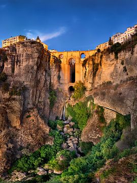 Gorge de Ronda en Espagne en Andalousie en format vertical sur Voss Fine Art Fotografie