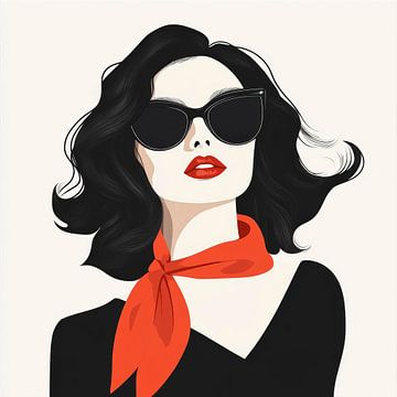 Stylish elegance in black and red by Poster Art Shop