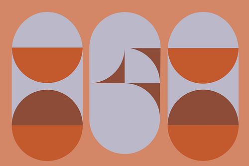 Moderne abstractie in organische vormen en aardse kleuren