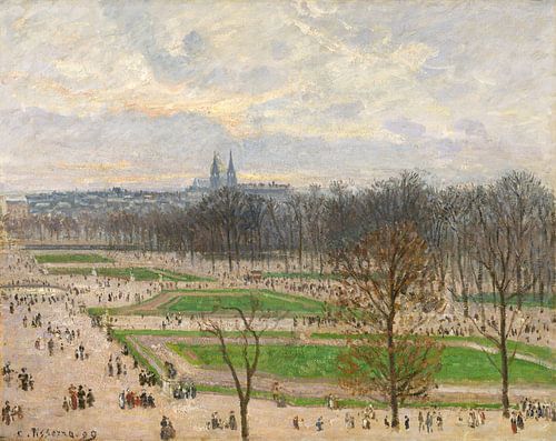De tuin van de Tuileries op een Middag van de winter, Camille Pissarro