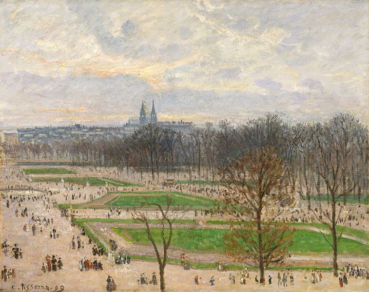 De tuin van de Tuileries op een Middag van de winter, Camille Pissarro van Meesterlijcke Meesters