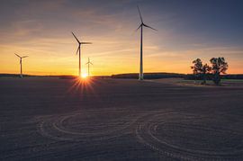 Wind turbines in the sunset by Skyze Photography by André Stein