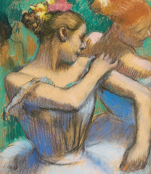 Edgar Degas,Tänzerin rückt ihre Schulter zurecht Pastell von finemasterpiece