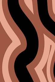 Retro Waves: Minimalist Abstract Art in Terra, Pink, and Black no. 10 by Dina Dankers