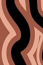 Retro Golven: Minimalistische abstracte kunst in Terra, Roze en Zwart nr. 10 van Dina Dankers thumbnail