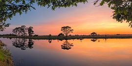 Panorama Sonnenuntergang Dwingelderveld von Henk Meijer Photography