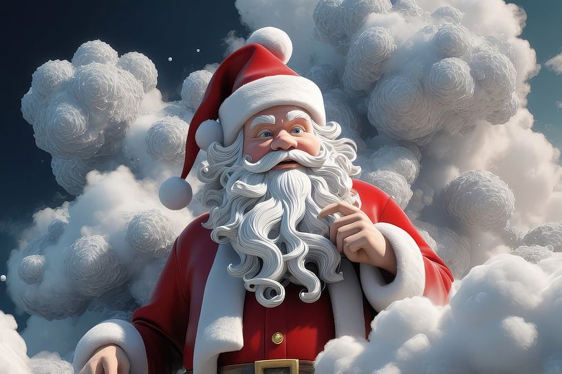 kerstman in de wolk van hisam colours