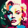 Modern pop-art portret van Marilyn Monroe van Roger VDB