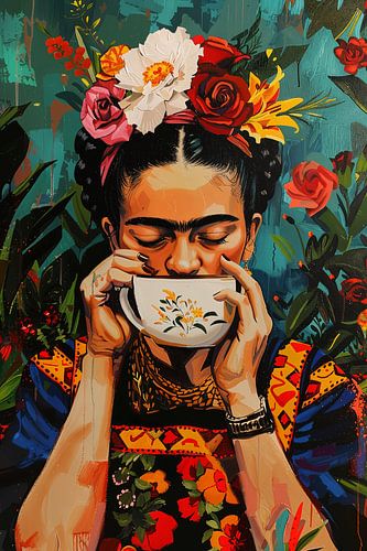 Frida's aromatic moment - cosy portrait with a floral note