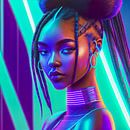 Portret van een Afrikaanse Neon Vrouw Illustratie van Animaflora PicsStock thumbnail