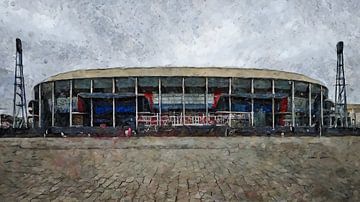 Painting De Kuip Rotterdam by Anton de Zeeuw
