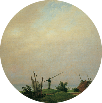 Zeestrand met visser, Caspar David Friedrich - 1807