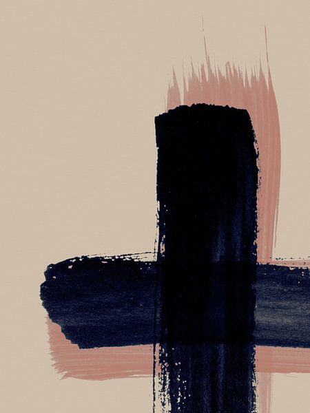 Strokes 5D | Indigo Brush Stroke Abstract by Menega Sabidussi