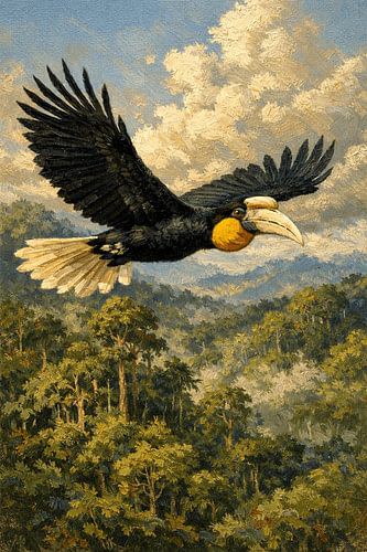 Helmnashornvogel aus dem Regenwald von Borneo