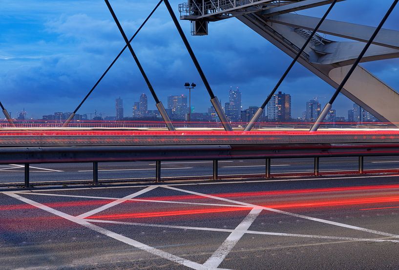 The city framed in the Van Brienenoord Bridge. by delkimdave Van Haren