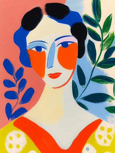 Femme en équilibre de couleurs - Portrait de style Matisse