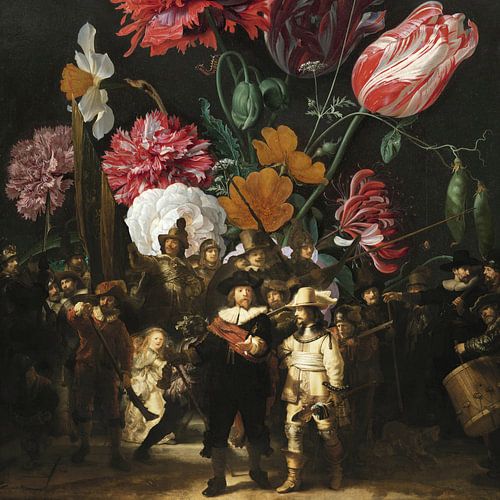 Gardien de nuit x Nature morte aux fleurs (2) sur Masters Revisited