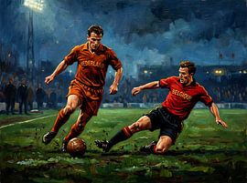 Fußballgemälde: Belgien gegen Niederlande