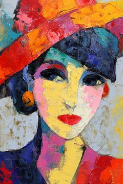 Retro Portrait in Hat van Christian Ovís