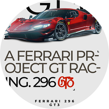 Ferrari 296 GT3 Minimalistische Poster van Ali Firdaus