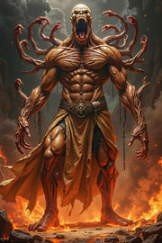 Dark Fantasy Gothic Wall Art: MORGROTHAR - The Demon of a Thousand Arms by INFERAURUM - Dark Fantasy Wall Art