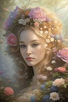 Woman with flowers